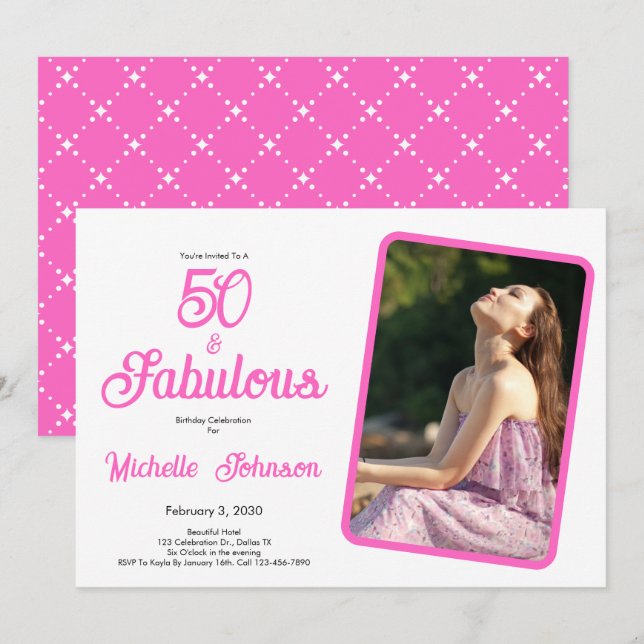 Invitation Cinquante & Incroyable Fête d'anniversaire 50 ans  (Devant / Derrière)