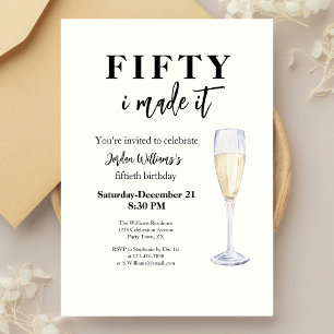 Invitation Cinquante Je L'Ai Fait Drôle Élégant Simple 50ème