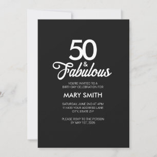 Invitation Cinquante Moderne et Incroyable Anniversaire 50 An