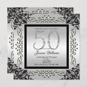 Invitation Cinquantième anniversaire de l'élégante Silver & B