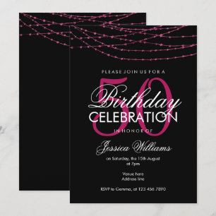 Invitation Cinquantième anniversaire de lumières fascinantes