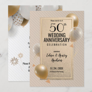 Invitation Cinquantième anniversaire de mariage d'or