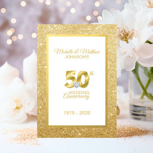 Invitation Cinquantième anniversaire de mariage doré personna