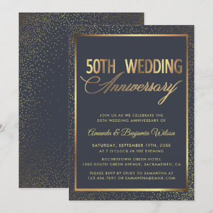 Invitation Cinquantième anniversaire de mariage élégant