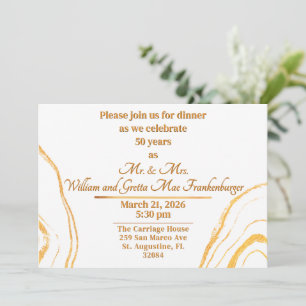 Invitation Cinquantième Anniversaire de Mariage Fête d'Annive
