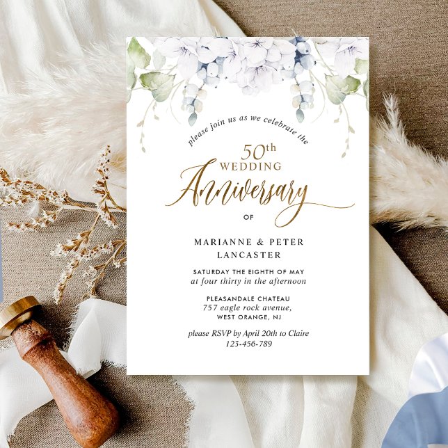 Invitation Cinquantième anniversaire de mariage (ou autre) él (Créateur téléchargé)