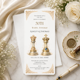 Invitation Cinquantième anniversaire de mariage royal or