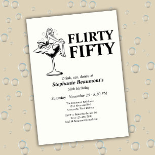 Invitation Cinquantième anniversaire drôle et coquin d'une fe