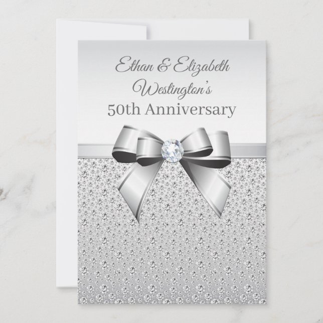 Invitation Cinquantième Anniversaire Silver Diamond (Devant)