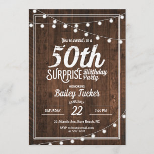 Invitation Cinquantième fête d'anniversaire de surprise