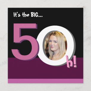 Invitation cinquantième Grand 5Oh ! Fête d'anniversaire de