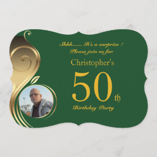 Invitation cinquantième, homme d'invitation d'anniversaire