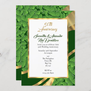 Invitation Cinquantième mariage shamrock irlandais
