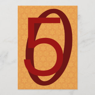Invitation cinquantième Or et Sienna W970 de nombres