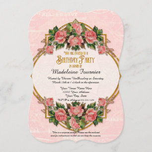 Invitation cinquantième Roses de cru de parties scintillantes