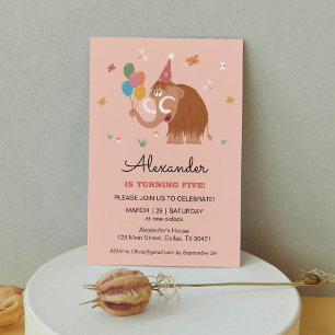 Invitation Cinquième 5 Anniversaire Casquette Cartoon mignon 