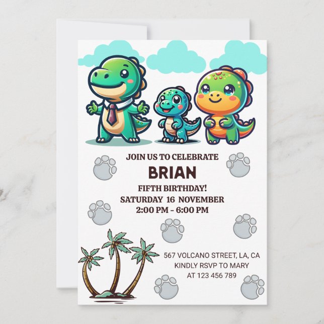 Invitation Cinquième anniversaire de Brian (Devant)