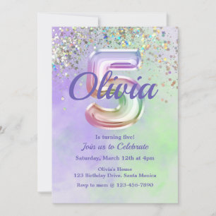 Invitation Cinquième anniversaire, Tie Dye, Cinq, Parties sci