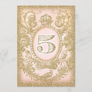 Invitation Cinquième anniversaire une fois à une fois Princes