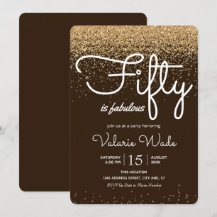 Invitation Cinty est fabuleux Parties scintillant or Annivers