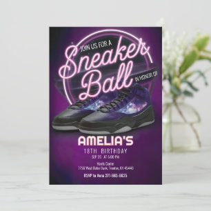 Invitation Circle Bright Galaxy Basket Ball fête d'anniversai