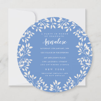 Invitation Circle Laurel Wreath Feuille Graduation Party