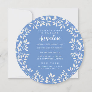 Invitation Circle Laurel Wreath Feuilles Graduation Party