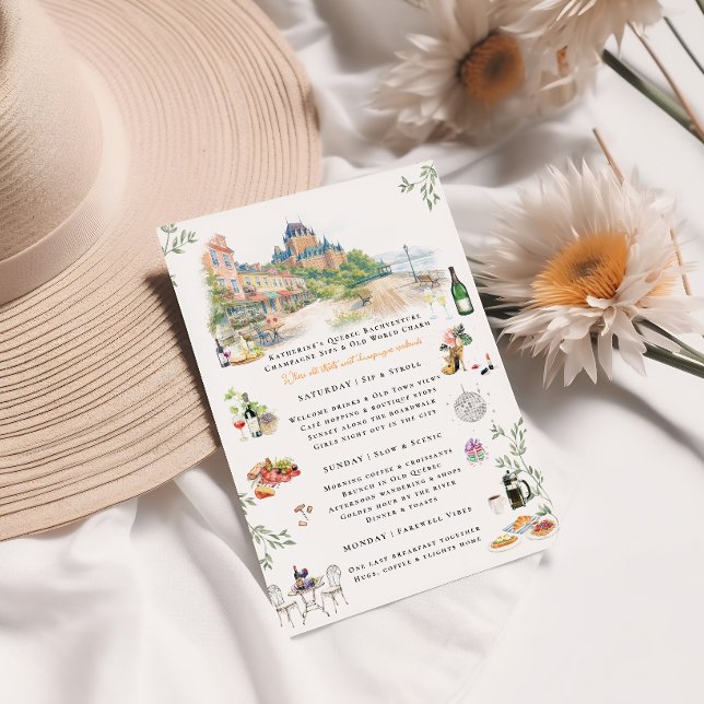 Invitation Circuit de l'enterrement de vie de jeune fille à Q (Créateur téléchargé)