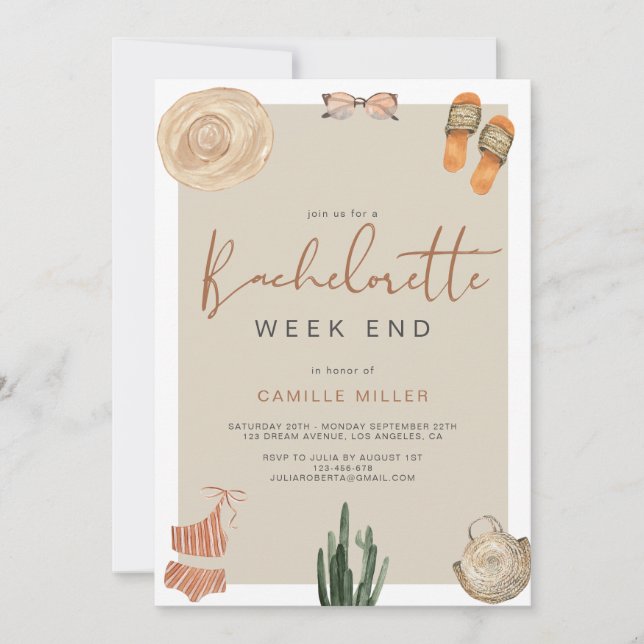 Invitation Circuit de l'enterrement de vie de jeune fille Boh (Devant)