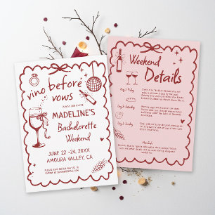 Invitation Circuit de l'enterrement de vie de jeune fille Vin