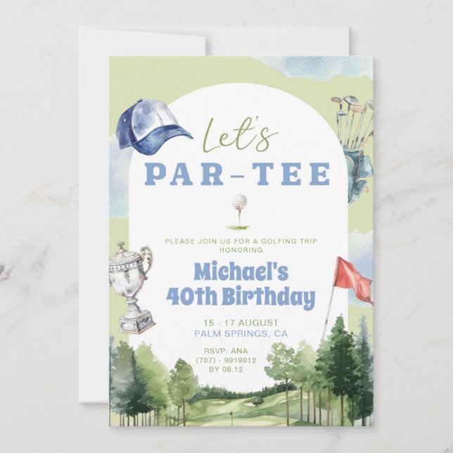 Invitation Circuit de week-end d'anniversaire de voyage de go (Devant)