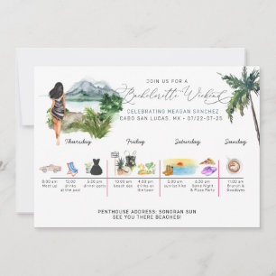Invitation Circuit de weekend de Bachelorette Palme tropica