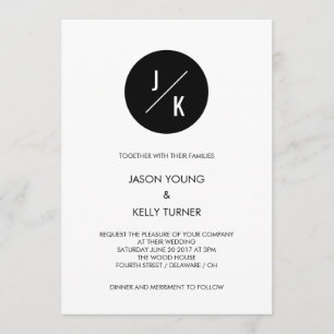 Invitation circulaire monochrome simple et moderne