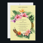 Invitation Circulaire tropicale hawaïenne Mariage - Jaune<br><div class="desc">Amusez-vous dans l'ambiance d'un mariage de beach party avec ce Faire-part de mariage de noix de coco floral hawaïen tropical.</div>