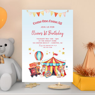 Invitation Circus Carnival Boys 1er anniversaire