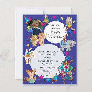 Invitation Circus Theme Children's Birthday Party