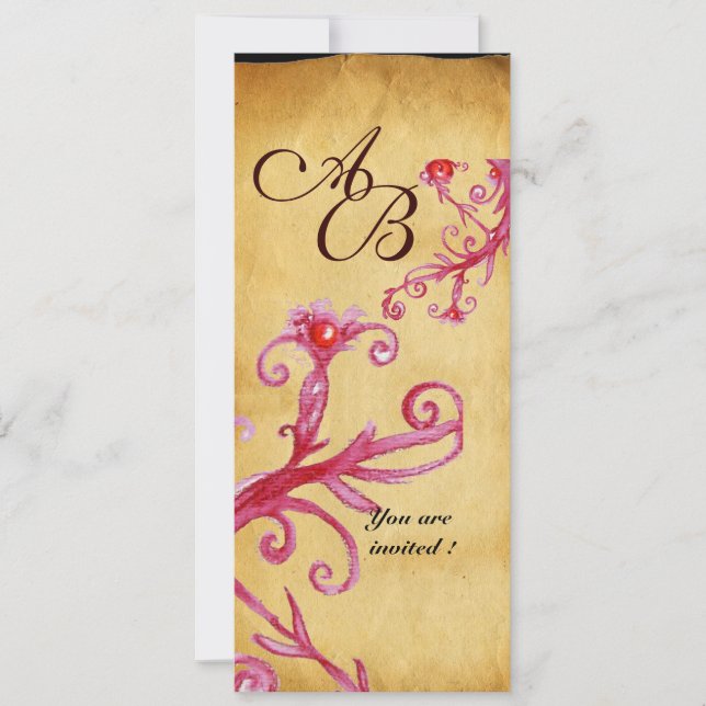 Invitation Cire JOINT  MAGIC BERRIES  MONOGRAMME,Papier parch (Devant)