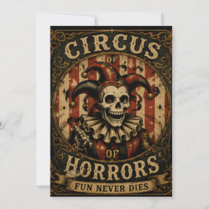 Invitation Cirque Ancien d'Horreurs Design Halloween