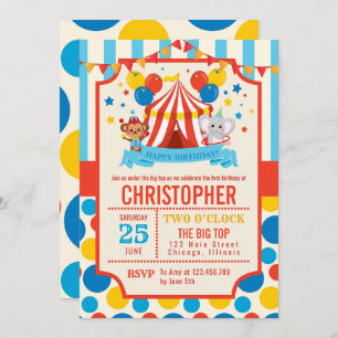 Invitation Cirque Big Top Fête d'anniversaire