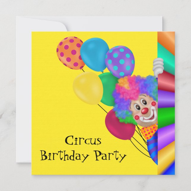 Invitation Cirque d'anniversaire Happy Clown (Devant)