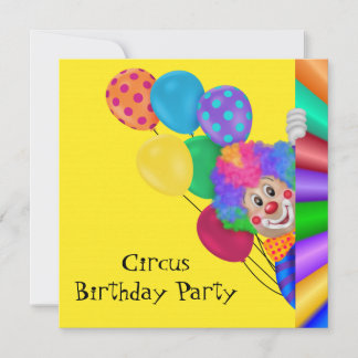 Invitation Cirque d'anniversaire Happy Clown