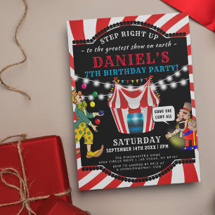 Invitation Cirque divertissant Enfants   Anniversaire du Carn