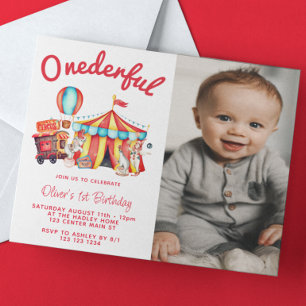 Invitation Cirque Onederry 1st Birthday Photo