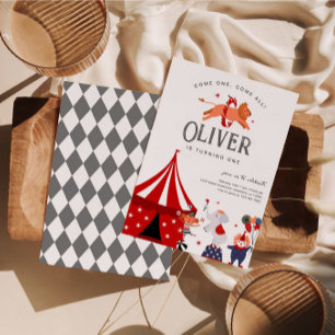 Invitation Cirque ou Carnaval Thématique Anniversaire