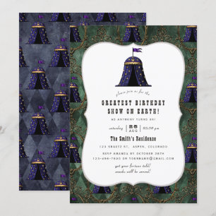 Invitation Cirque vintage Thème Anniversaire