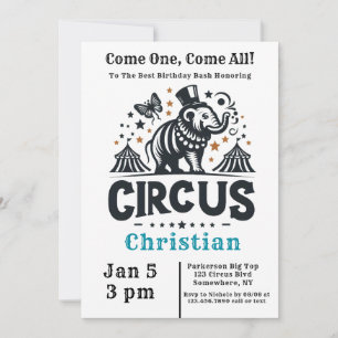 Invitation Cirque Whimsical Anniversaire Bash