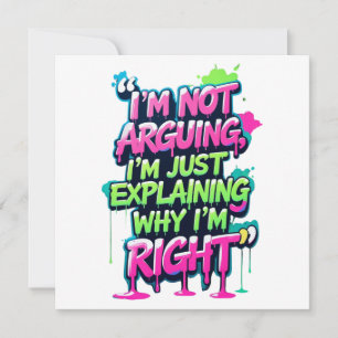Invitation Citation amusante Gras Neon Graffiti Design