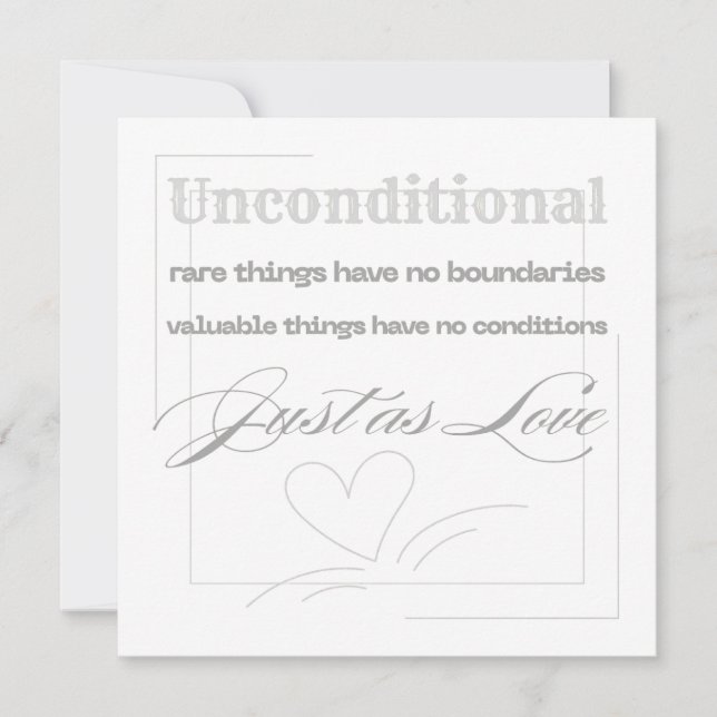 Invitation Citation d'amour inconditionnel  (Devant)