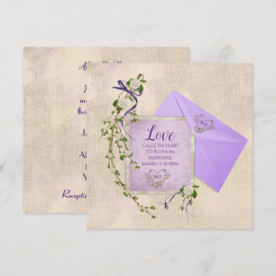 Invitation Citation d'amour mariage avec branche florale