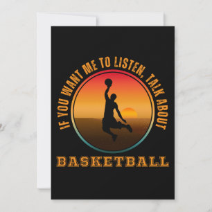 Invitation Citation de basketball drôle silhouette vintage de